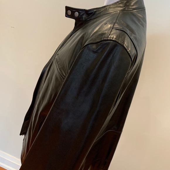 Men’s Black Tommy Hilfiger leather jacket - Picture 4 of 5